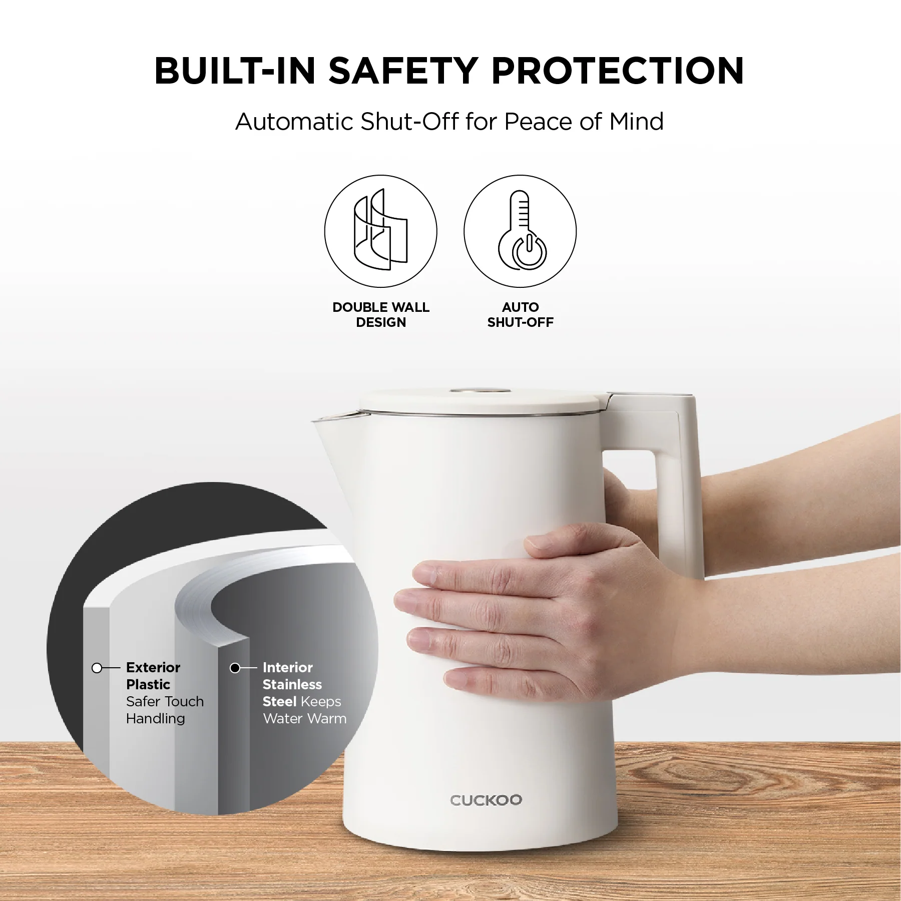 Electric Kettle 1.7L with Stainless Steel Interior, Cordless Design & Keep-Warm Function, Ideal for Tea, Coffee, Instant Meals & More (CK-C170TB/CK-C170TW) - Image 8