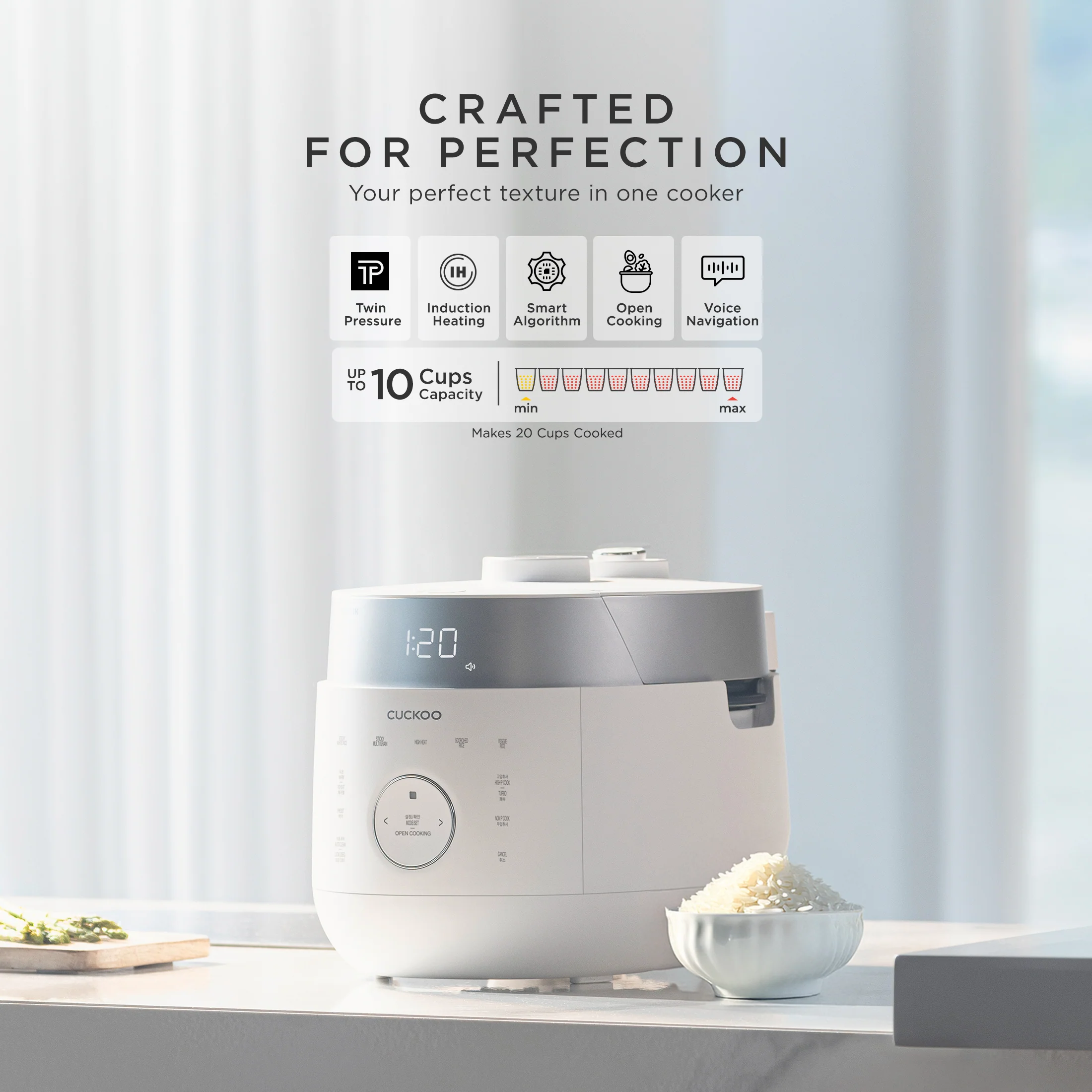 10-Cup IH Twin Pressure Rice Cooker (CRP-LHTR1009F) - Image 3