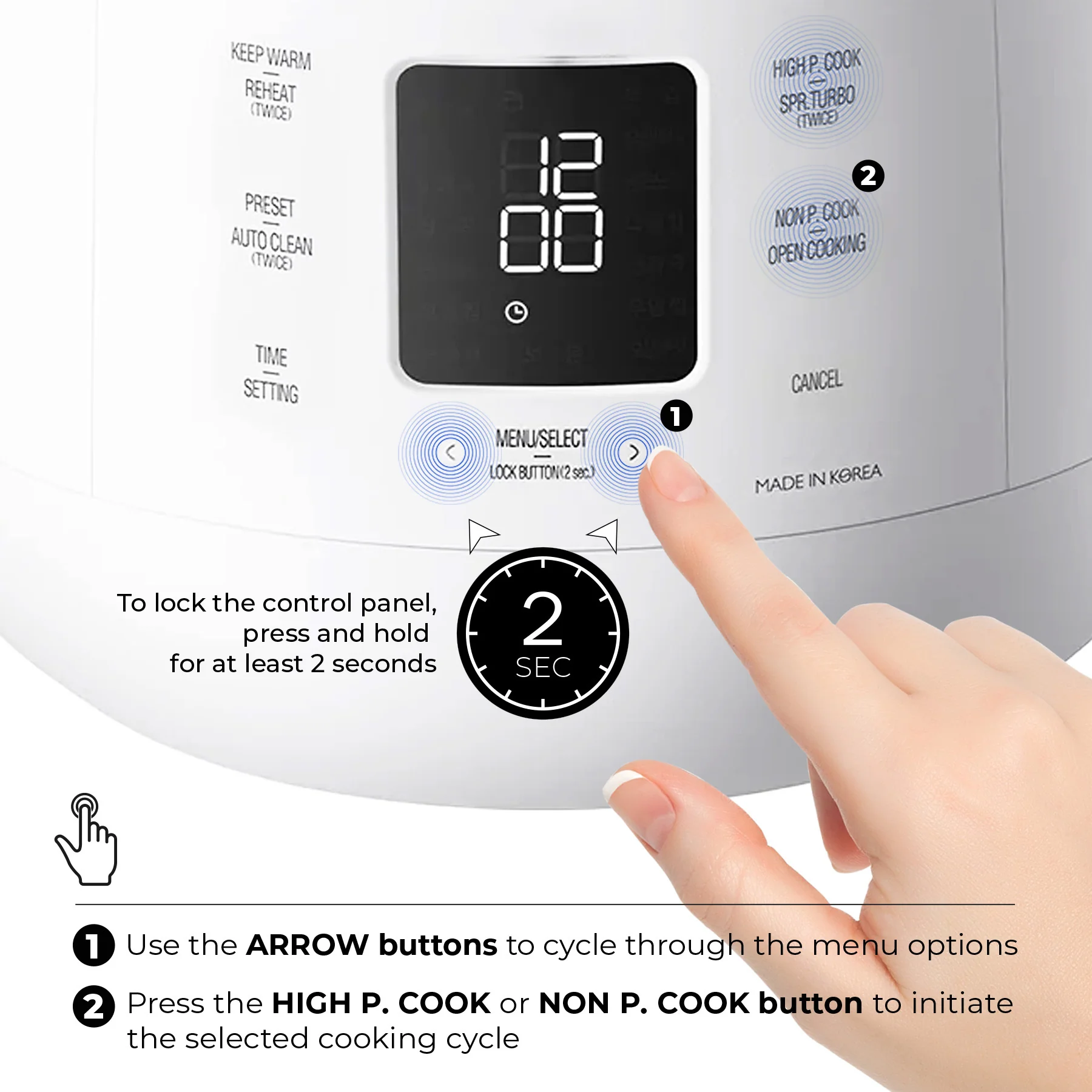 10-Cup HP Twin Pressure Rice Cooker (CRP-ST1009F) - Image 8